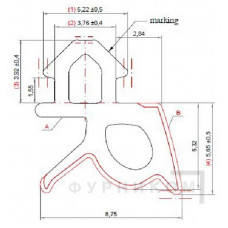 Уплотнитель для профиля REHAU 002 (стеклопакет), EPDM, чёрный