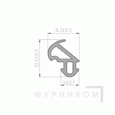 Уплотнитель для профиля KBE (228) (рама, створка), серый, "ELEMENTIS", ТЭП