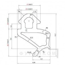 Уплотнитель для профиля VEKA 254 (створка), EPDM, чёрный