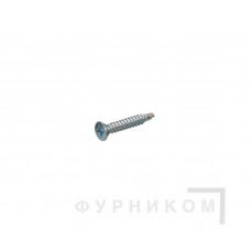 Шуруп c буром (саморез) 3,9x25, потайная головка, оцинкованный, с насечками, MAXBAR